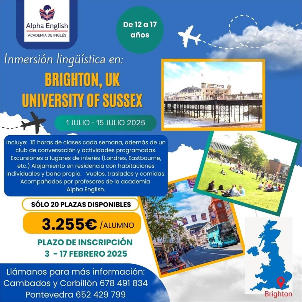 INMERSIÓN LINGÜÍSTICA EN INGLES PARA ADOLESCENTES EN BRIGHTON, REINO UNIDO